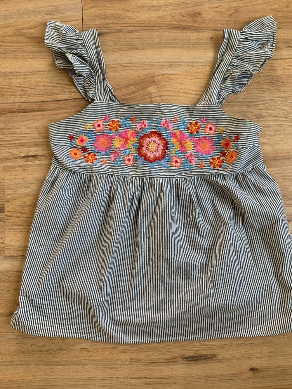 Savanna Jane Embroidered Ruffle Strap Top